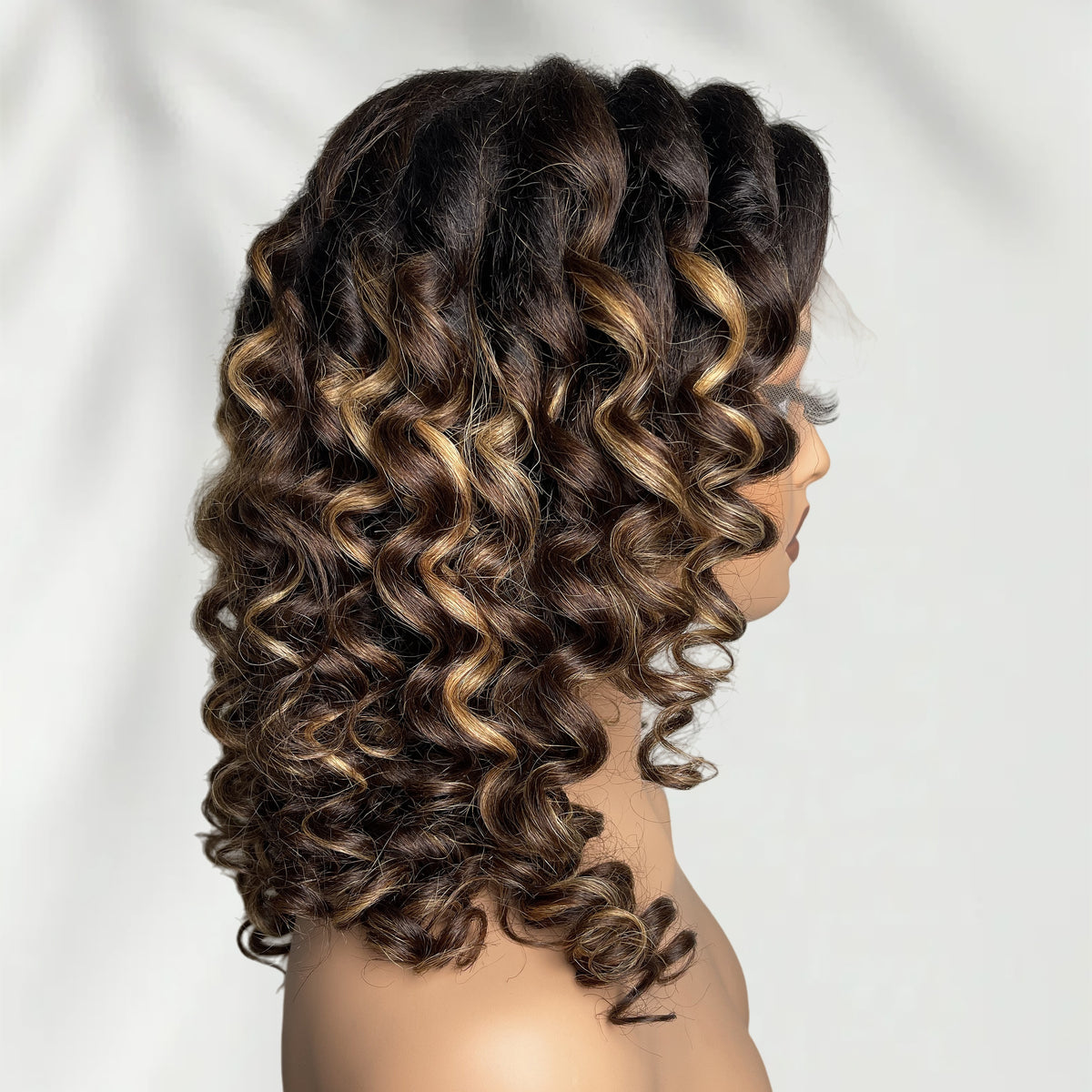 PreCut Lace 360 HD Lace Front Invisi-Strap Wig Kinky Loose Highlights