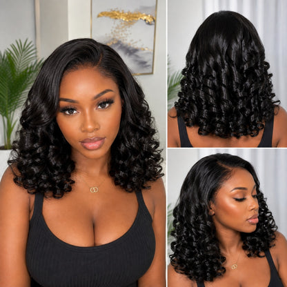 13X4/13X6 Full Frontal Transparent Lace Double Drawn Bouncy Wave Wig
