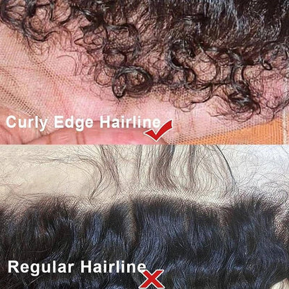 13X6 TRANSPARENT/HD LACE CURLY EDGES  WATER WAVE WIG