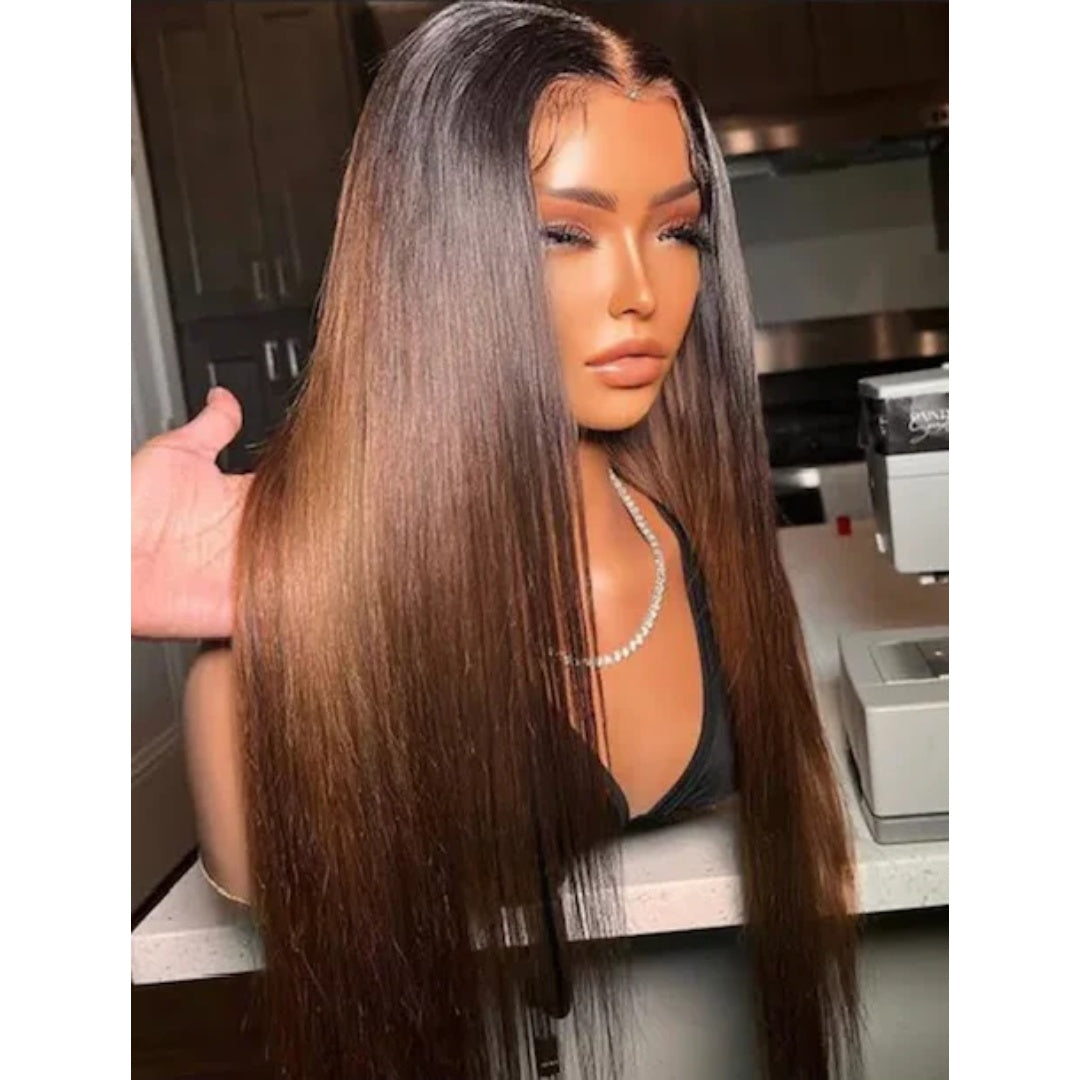 【BIG SALE】HD Lace SUPER Pre-plucked Ombre Silk Straight Wig