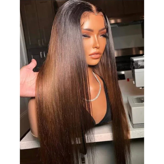 【BIG SALE】HD Lace SUPER Pre-plucked Ombre Silk Straight Wig