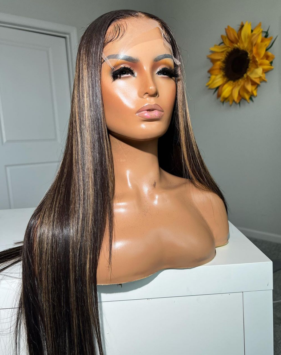【DEAL】13X6 Full Frontal HD Lace SUPER Pre-plucked Highlight Straight Wig