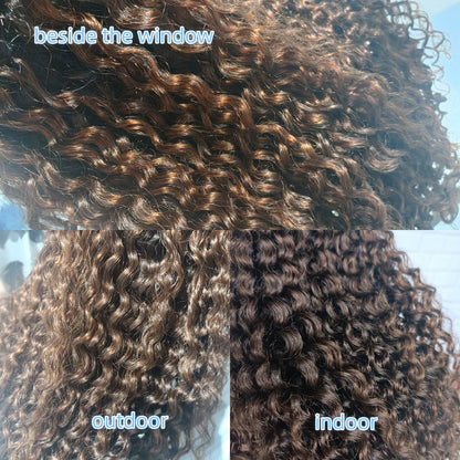 13x6 HD Lace SUPER Pre-plucked Natural/2T Brown Curly Lace Front Wig
