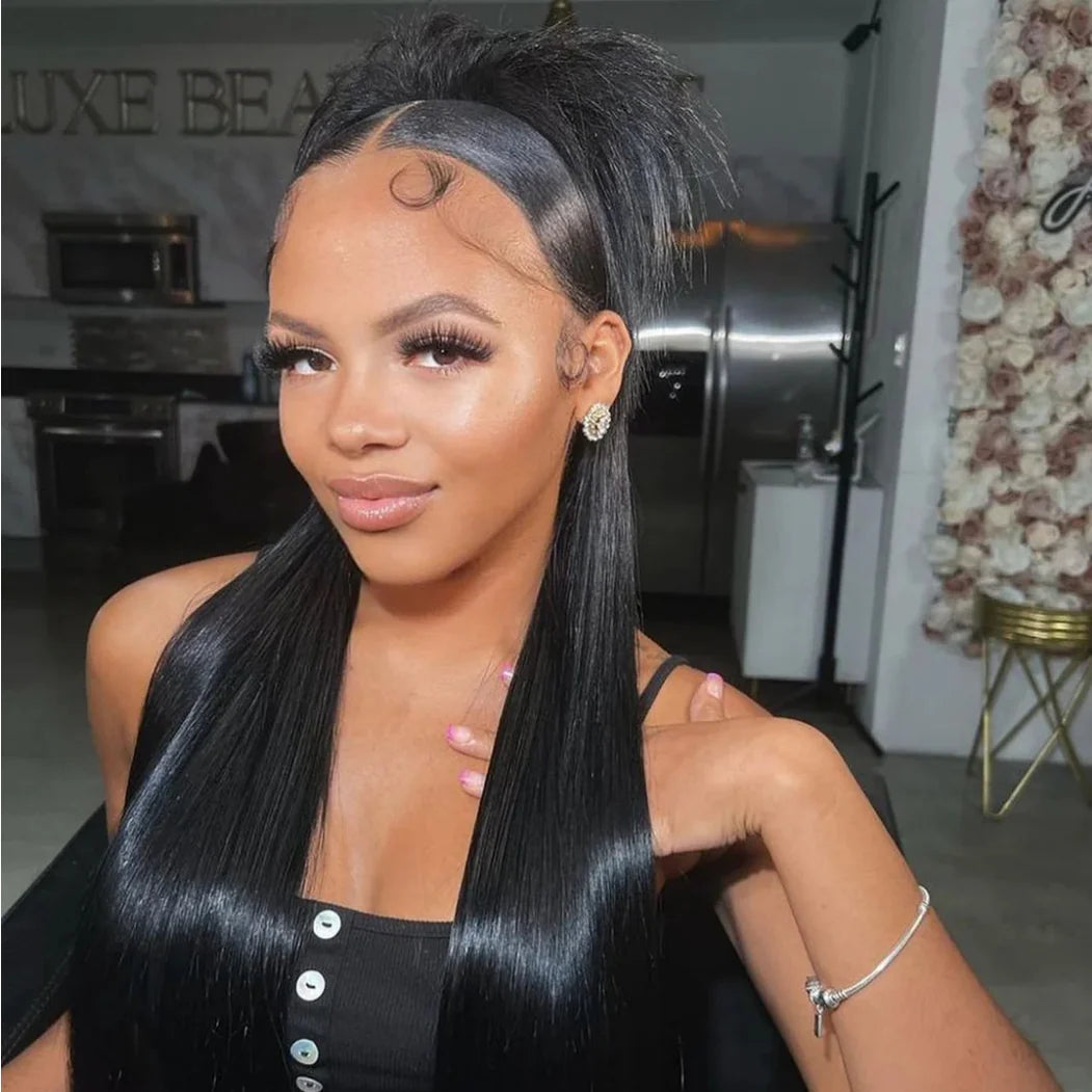 FULL TRANSPAREN/HD LACE PRE-PLUCKED SILK STRAIGHT HAIR WIG