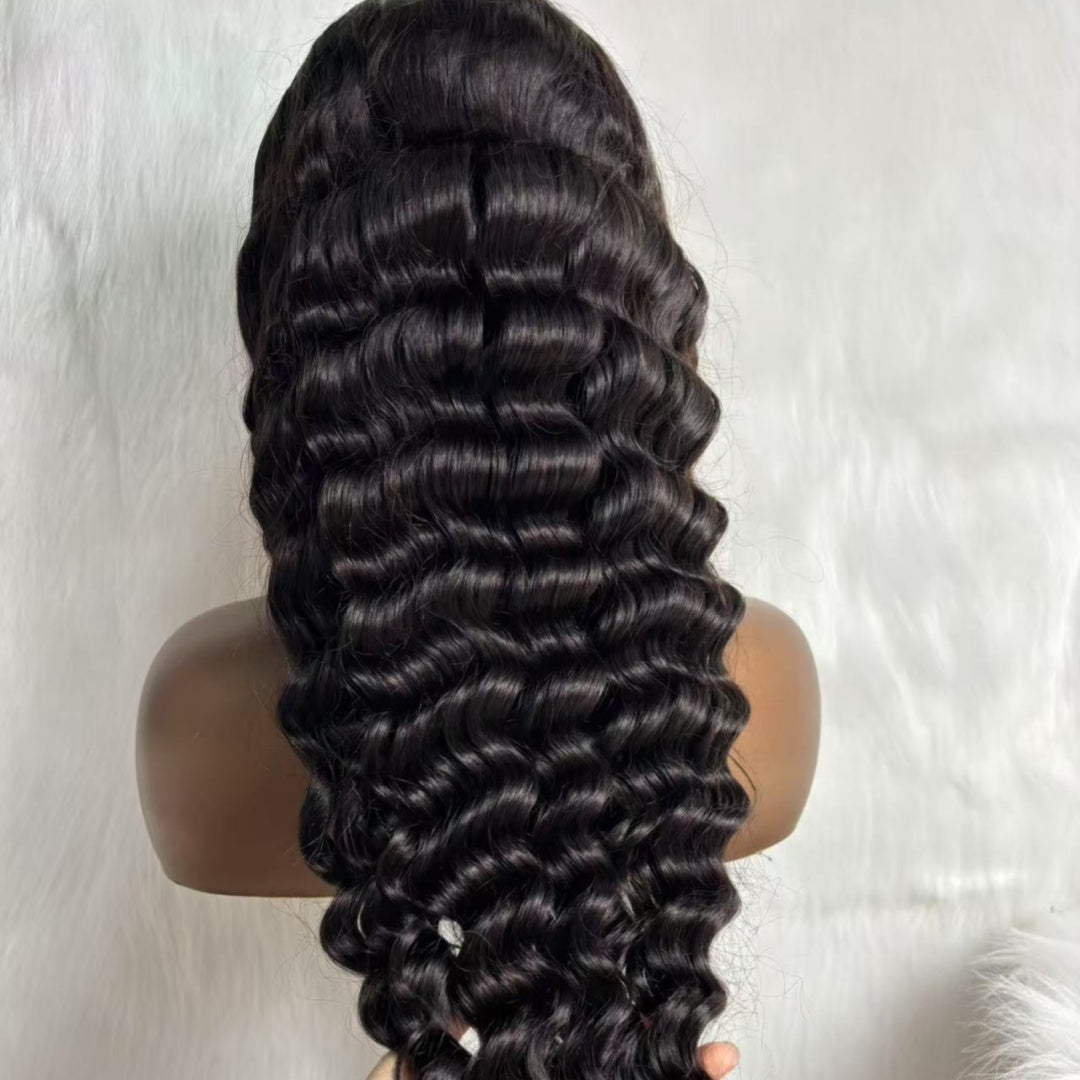 13X6 TRANSPARENT/HD LACE CURLY EDGES  LOOSE WAVE WIG