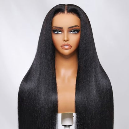 "One Fits All" 9x6 Lace Parting HD LACE Super Preplucked Hairline Light Yaki Straight Wig