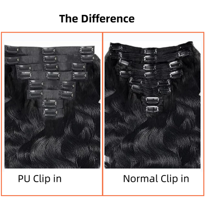 Clip In Hair Extension Kinky Straight Human Wefts Set