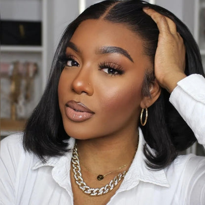【DEAL】Straight Bob Preplucked Virgin Hair HD LACE 13X6 Lace Front Wig Fake Scalp