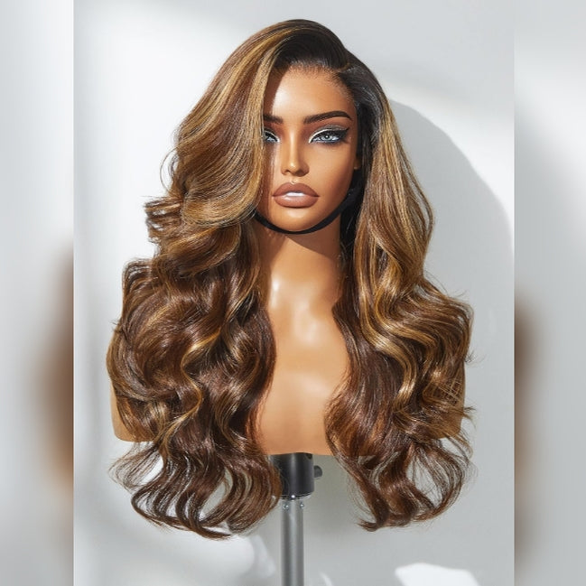 13X6  FIT 2.0 HD LACE FRONT SUPER PRE-PLUCKED WIG /Highlight Body Wave Wavy