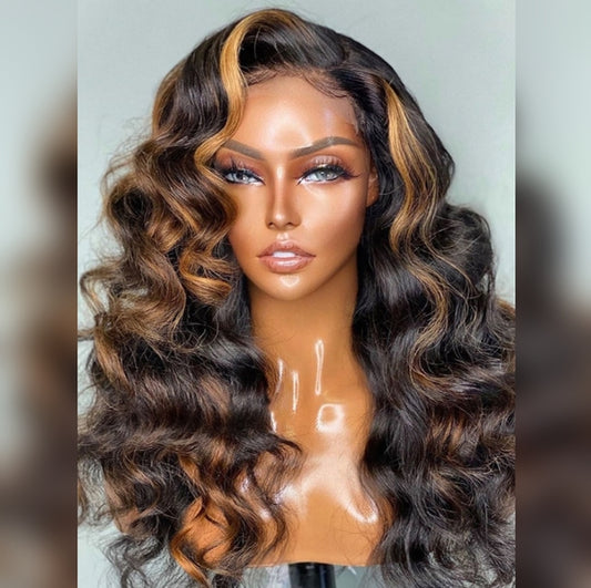HD LACE 3D Dome Cap 9x6 Super Preplucked with Drawstring Wig Highlight Bouncy Wave
