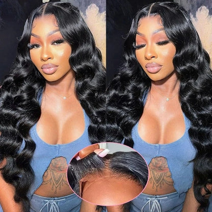 BYE-BYE KNOTS HD LACE 7X5 CLOSURE  LACE WIG / BODY WAVE