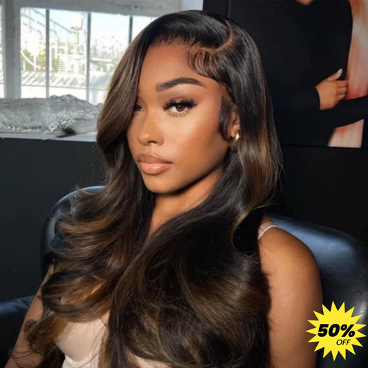Upgrade 370 Fitted Cap Invisi-Strap HD Lace Preplucked Hairline Wig Highlight Brown Body Wave
