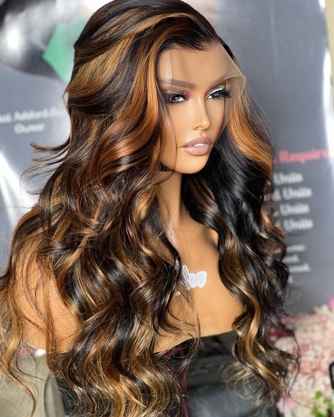 【BIG SALE】HD Lace SUPER Pre-plucked Honey Brown Highlight Body Wave Wig