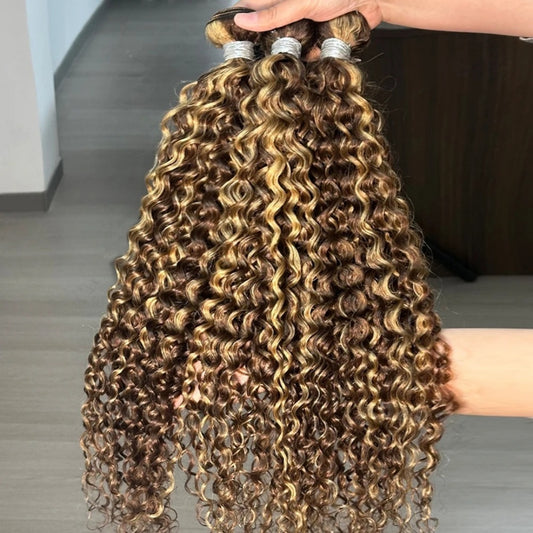 100% Virgin Human Hair Bundles 10-26 Inches 3 Bundles P4/27 Water Wave