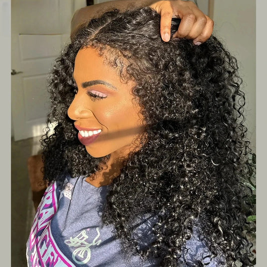 HD LACE 3D Dome Cap 9x6 Drawatring Wig Burmese Curls with Curly/Newborn Edge
