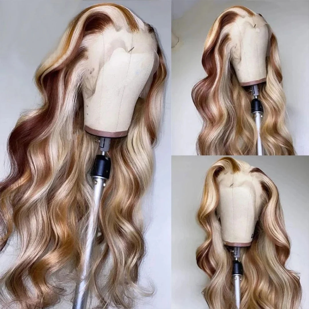 13X4/13X6 TRANSPARENT LACE FRONT OMBRE COLOR BODY WAVE WIG