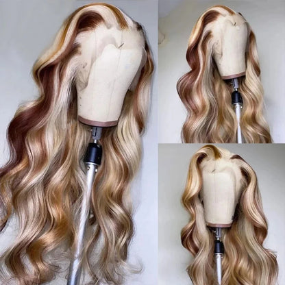 13X4/13X6 TRANSPARENT LACE FRONT OMBRE COLOR BODY WAVE WIG