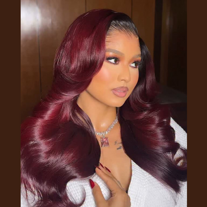 “M” Shape  Hairline 13X4/13X6 Transparent Lace Front Wig Ombre Colored Body Wave