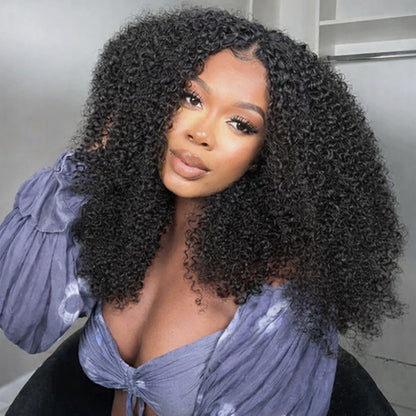 4x4/5x5 TRANSPARENT LACE CLOSURE PRE-PLUCKED KINKY CURLY WIG