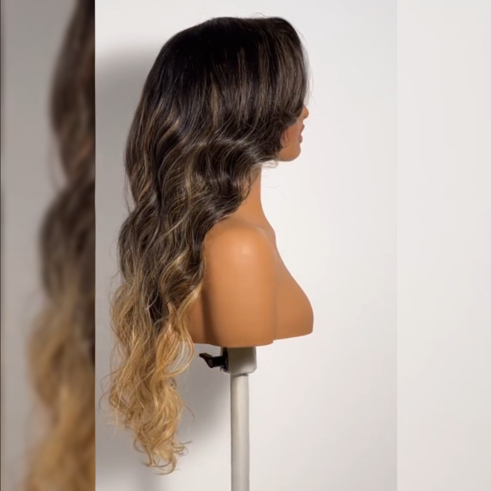 13X6  FIT 2.0 HD LACE FRONT SUPER PRE-PLUCKED WIG / BLONDE HIGHLIGHT BODY WAVE