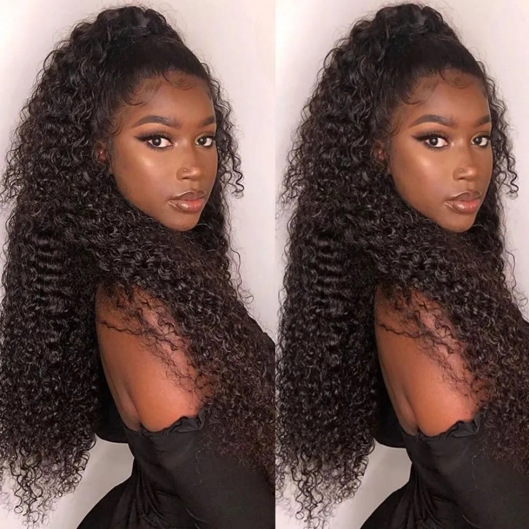 Upgrade 370 Fitted Cap Invisi-Strap HD Lace Preplucked Hairline Wig  Kinky Curly