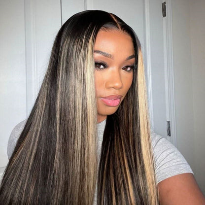 BYE-BYE KNOTS 13X6 HD LACE FRONTAL SUPER PRE-PLUCKED WIG /HIGHLIGHT STRAIGHT