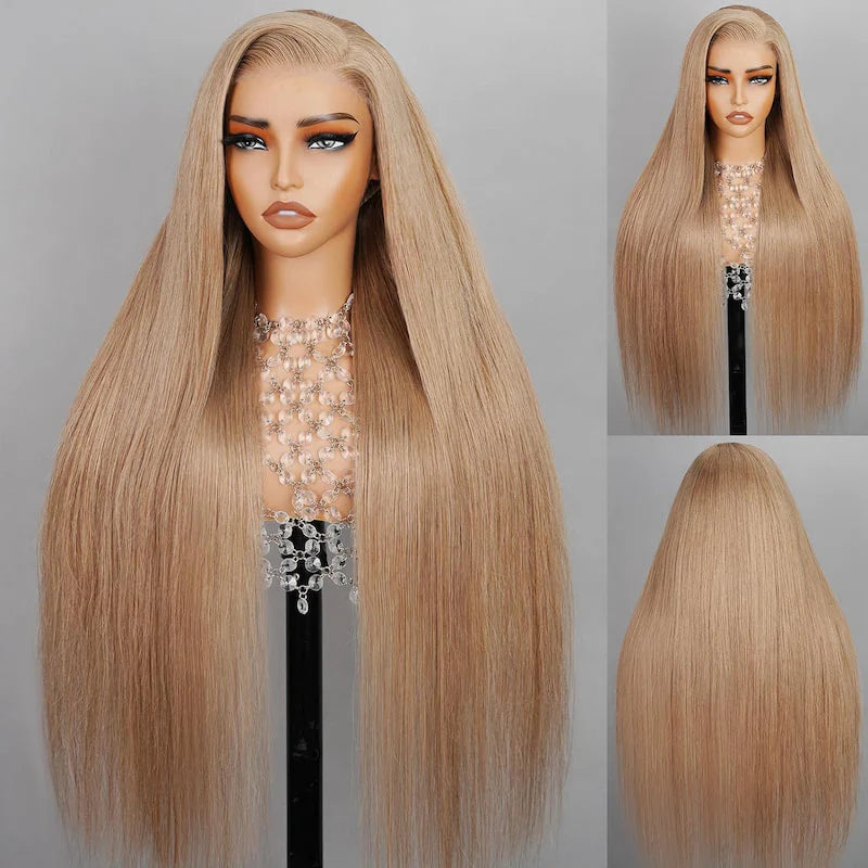 13X4 BLONDE 613 STRAIGHT HUMAN HAIR LACE FRONT WIG