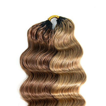 Soft Feather Crochet Braids Hair 100% Human Hair Extensions--#27/30 Loose Deep Wave