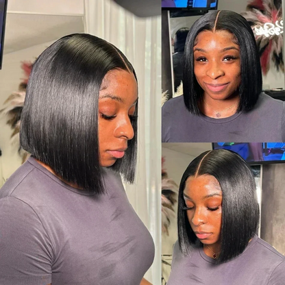 HD LACE 9x6 Lace Parting Super Preplucked Hairline Density Wig Straight BOB