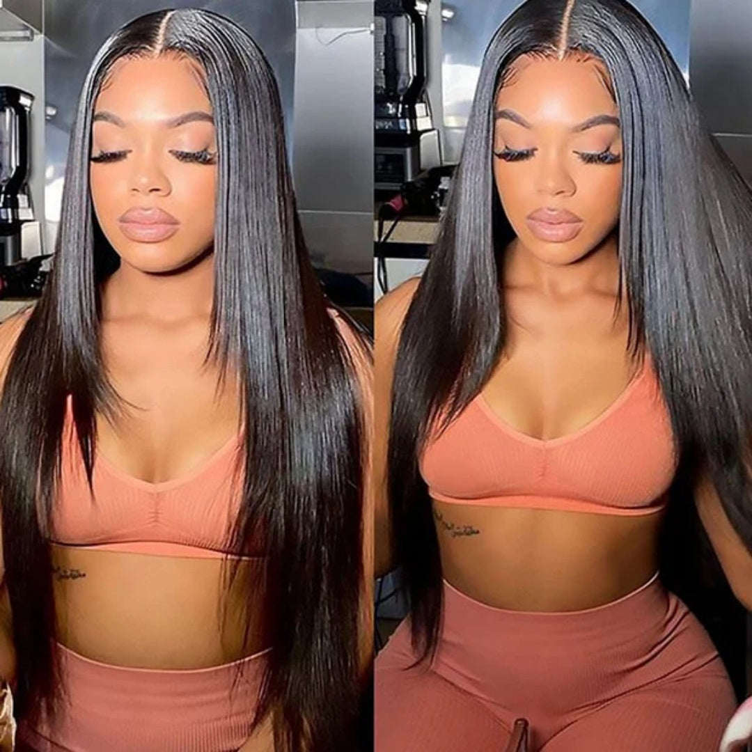 4x4/5x5 TRANSPARENT LACE CLOSURE PRE-PLUCKED STRAIGHT WIG