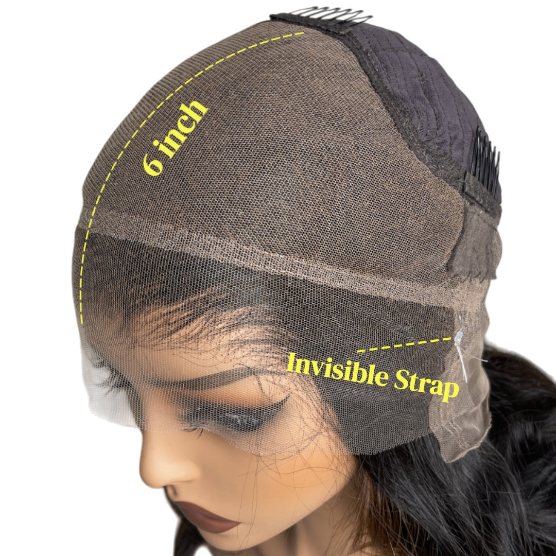 Upgrade 370 Fitted Cap Invisi-Strap HD Lace Preplucked Hairline Wig Highlight  Body Wave