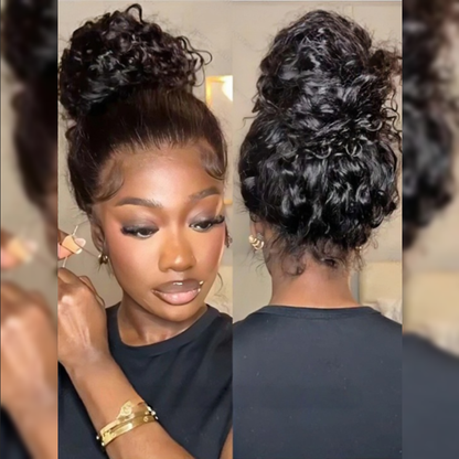 Upgrade 370 Fitted Cap Invisi-Strap HD Lace Preplucked Hairline Wig  Deep Wave