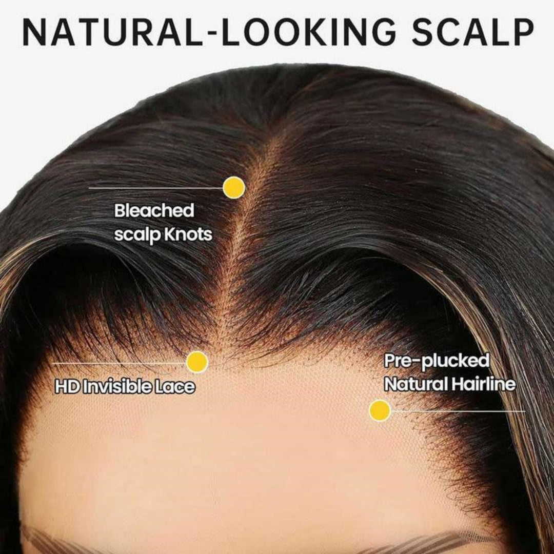 HD Lace Pre-Plucked Hairline Ombre Colored Kinky Curly Bob Human Hair Wig