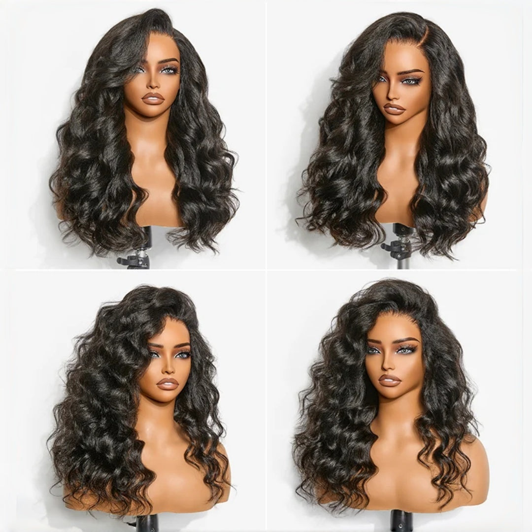 BYE-BYE KNOTS 13X6 HD LACE FRONTAL SUPER PRE-PLUCKED WIG /  KINKY BODY WAVE