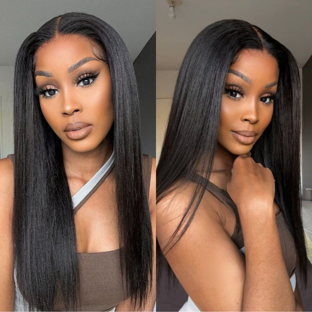 "One Fits All" 9x6 Lace Parting HD LACE Super Preplucked Hairline Light Yaki Straight Wig