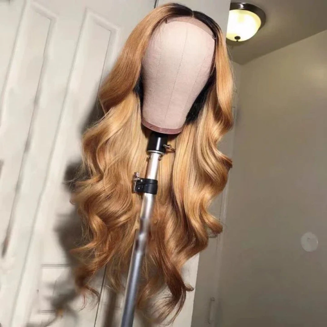13X4/13X6 TRANSPARENT LACE FRONT OMBRE COLOED BODY WAVE WIG
