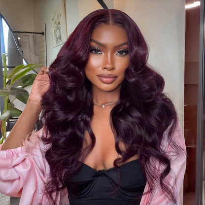 13X4/13X6 Full Frontal Transparent Lace Burgundy Body Wave Wig