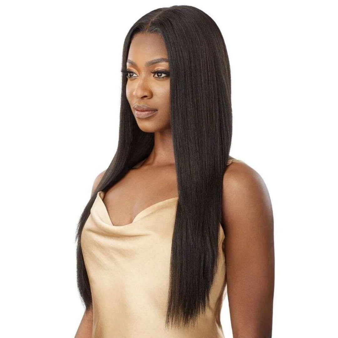 4x4/5x5 TRANSPARENT LACE CLOSURE PRE-PLUCKED LIGHT YAKI STRAIGHT WIG