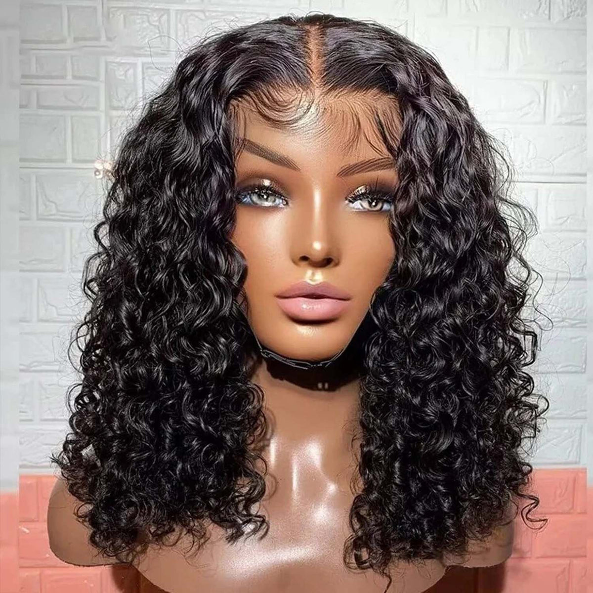 Wear Go Water Wave Pre Cut 6x4 Lace Closure Short Bob Glueless Wig