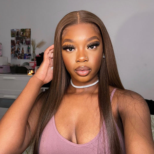 13x6 Full Frontal HD LACE Brown Straight Wig