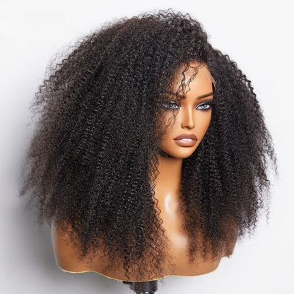 13x4/13x6 Afro Kinky Curly Glueless Pre Plucked Transparent Lace Front Human Hair Wig
