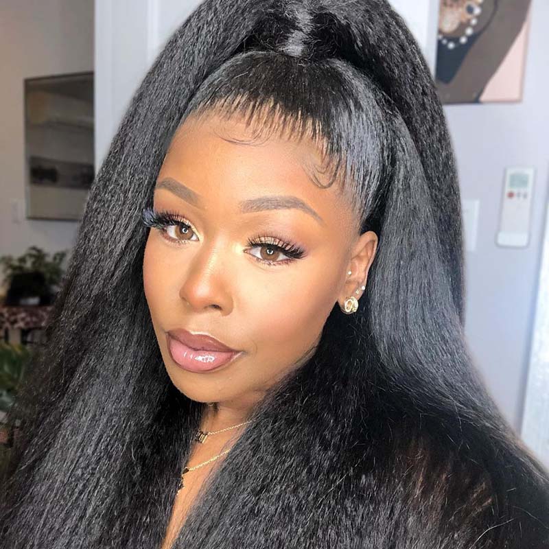 TRANSPARENT FULL LACE PRE-PLUCKED YAKI STRAIGHT HAIR WIG