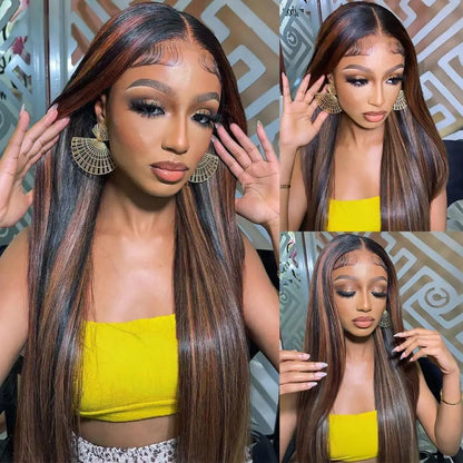 "One Fits All" 9x6 Lace Parting HD LACE Super Preplucked Hairline Highlight Straight Wig