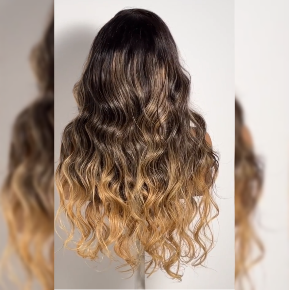 13X6  FIT 2.0 HD LACE FRONT SUPER PRE-PLUCKED WIG / BLONDE HIGHLIGHT BODY WAVE