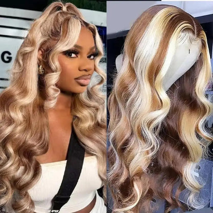 13X4/13X6 TRANSPARENT LACE FRONT OMBRE COLOR BODY WAVE WIG