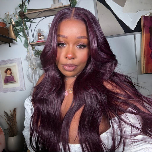 13X4/13X6 Full Frontal Transparent Lace Burgundy Body Wave Wig