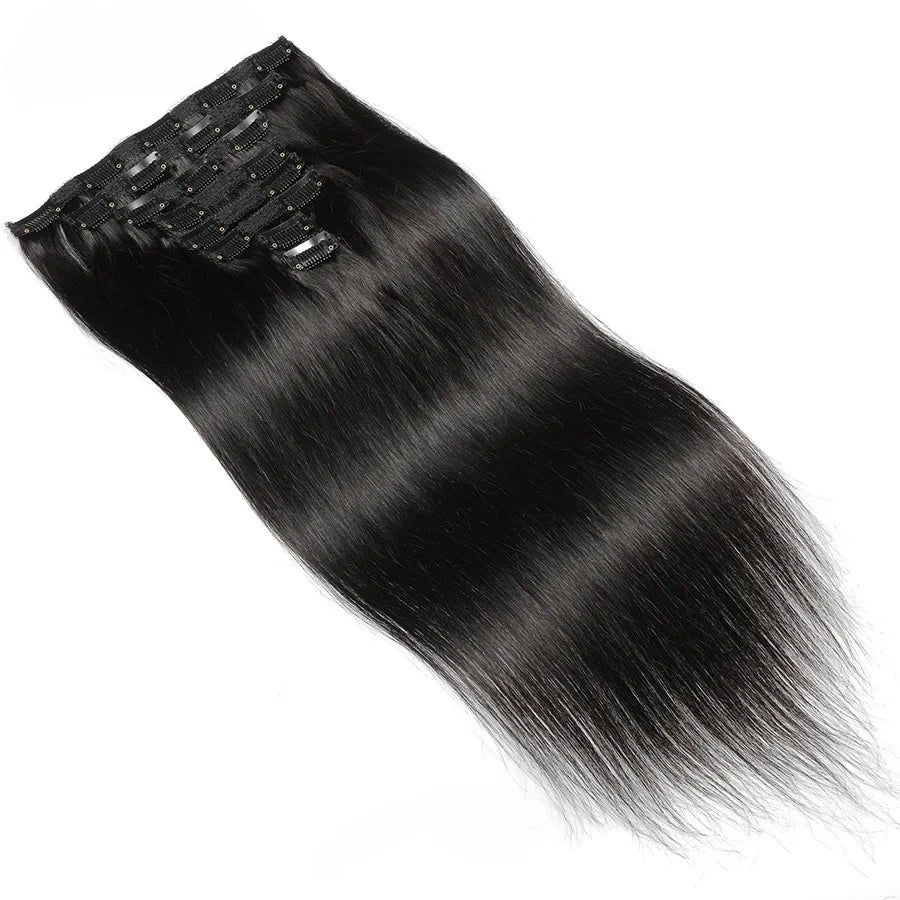 Clip In Hair Extension Straight Human Wefts Set