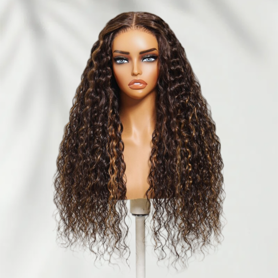 HD LACE 9x6 Lace Parting Super Preplucked Hairline Density Wig Highlight Water Wave