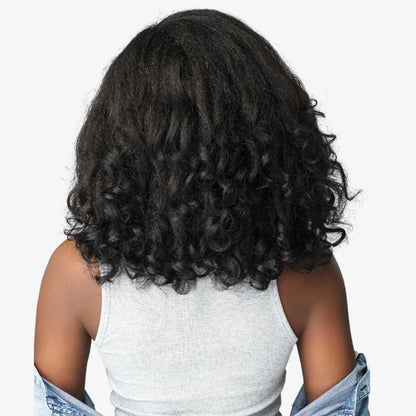 Upgrade 3 IN 1 Half Wig With Drawstring Kinky Hair Curls Ends Glueless Human Hair Wig