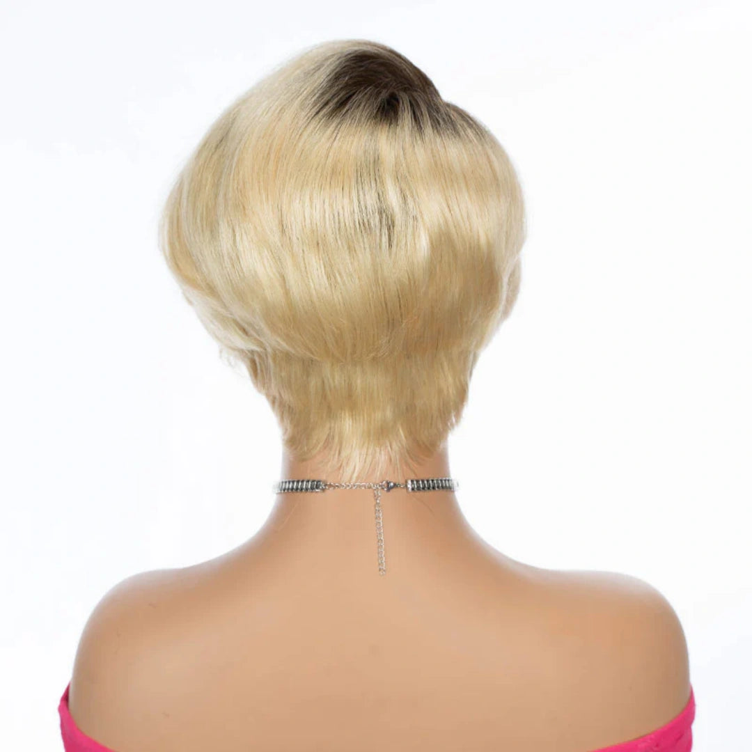 13X4 TRANSPARENT LACE FRONT OMBRE COLOR PIXIE CUT STYLE WIG
